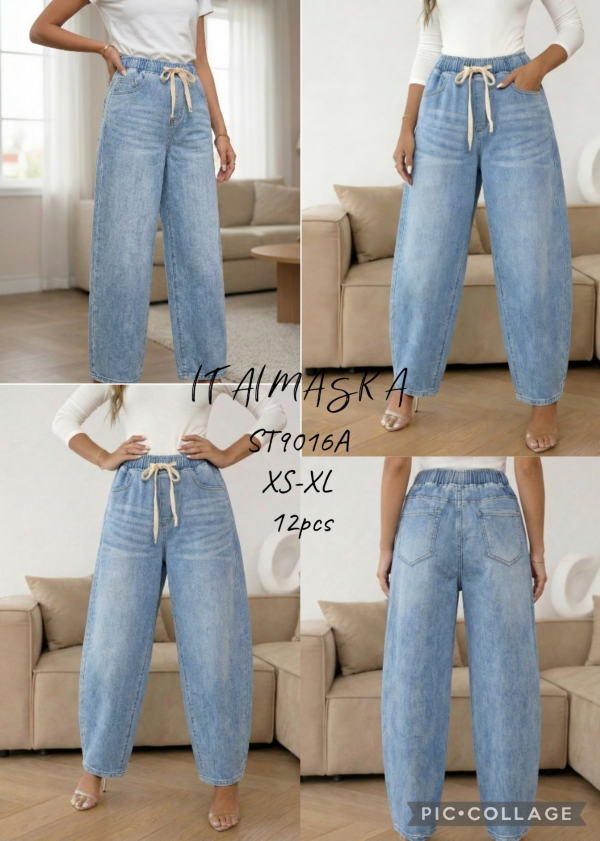 Spodnie damskie jeansy Roz XS-XL, 1 Kolor Paczka 12 szt